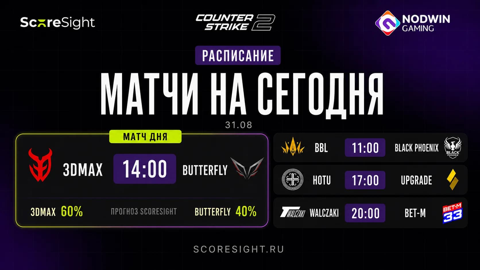 NODWIN Clutch Series 11: матчи плей-офф 31 августа
