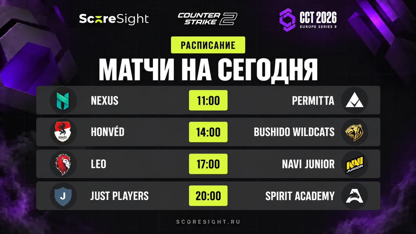 CCT Europe Series 9: расписание и прогнозы на матчи 19 сентября