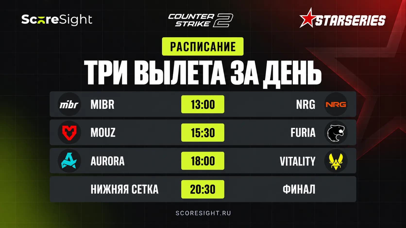Три команды вылетят за один день: матчи StarSeries Fall 2026 на 19 сентября