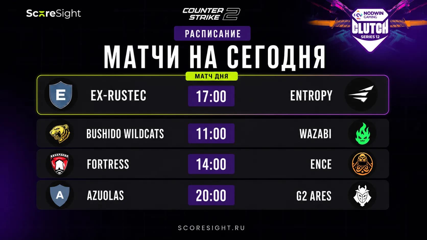 Матчи NODWIN Clutch Series 12: расписание квалификации 8 сентября