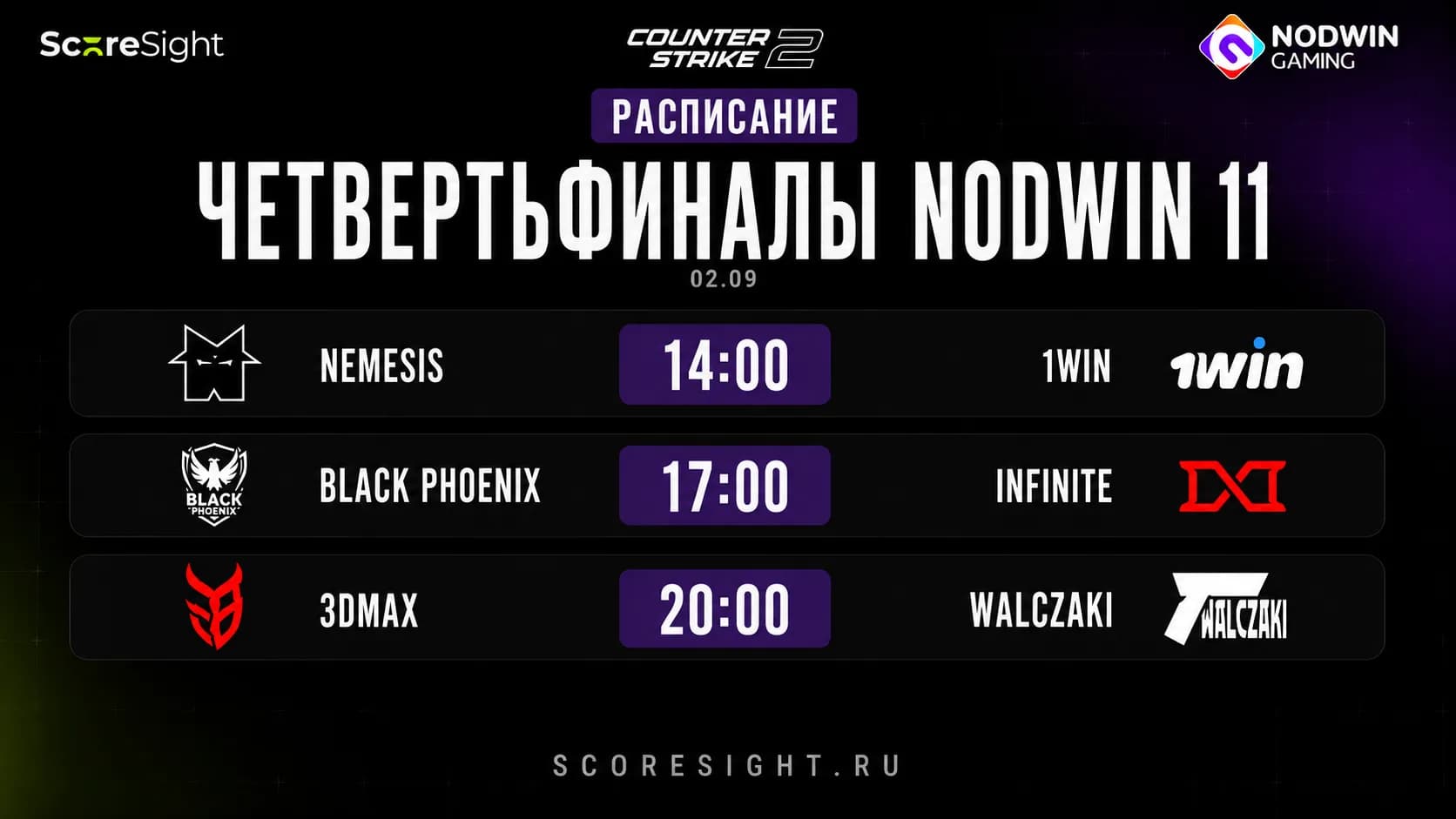 Матчи NODWIN Clutch Series 11: расписание на 2 сентября