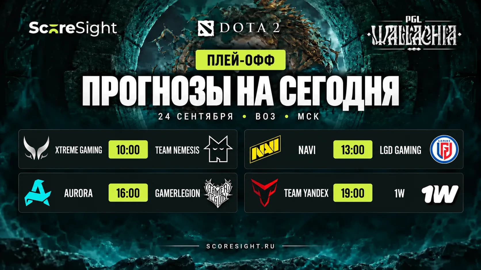 Прогнозы на матчи PGL Wallachia Season 9 на 24 сентября