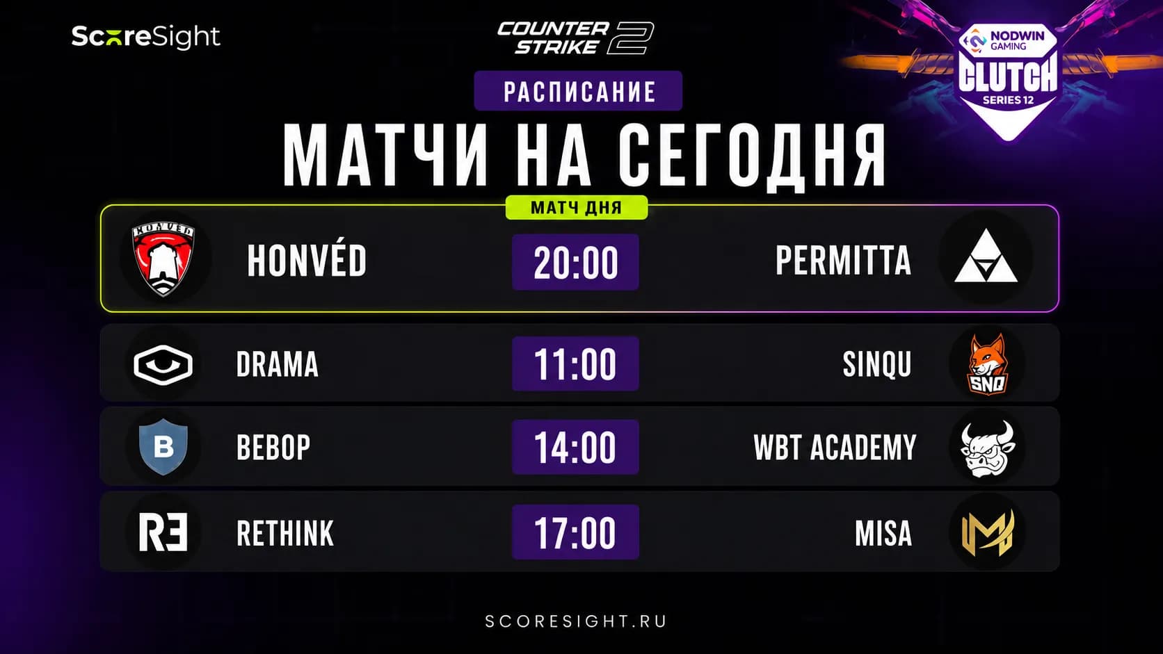 Матчи NODWIN Clutch Series 12 на 10 сентября: расписание закрытой квалификации